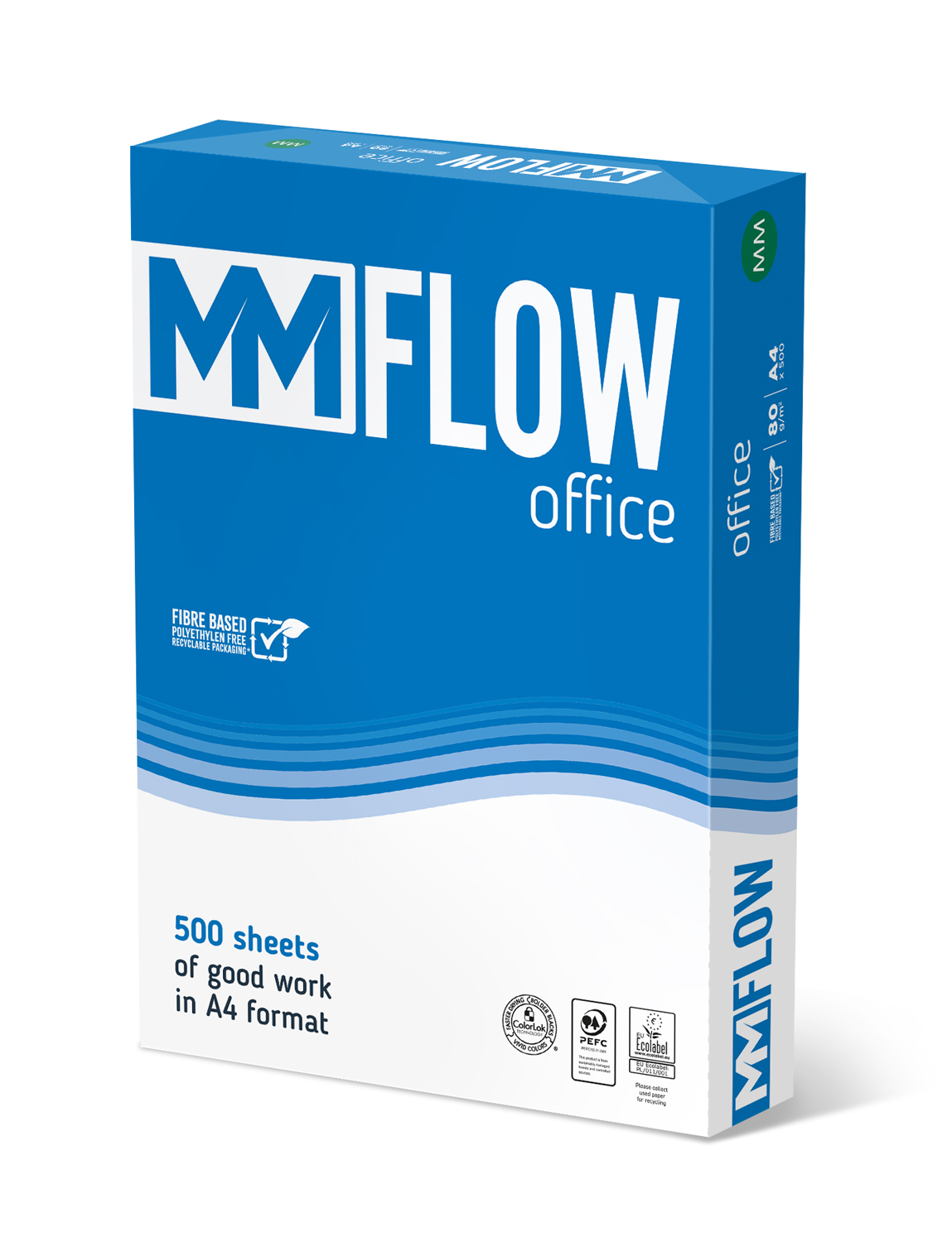 Папір А4 MM Flow Office 500 аркушів, 80г/м2, білий